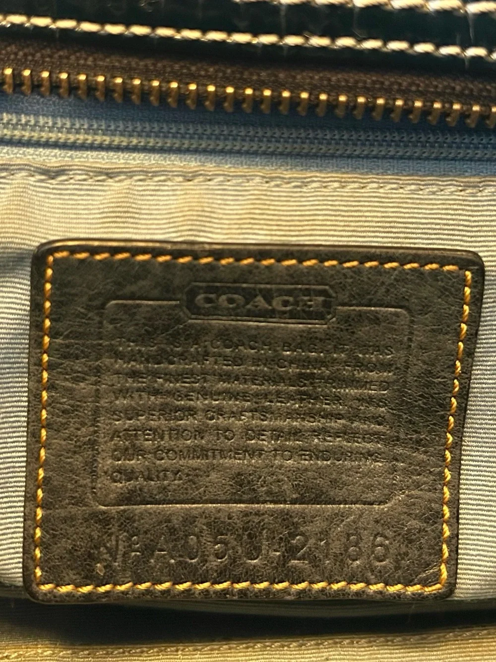 Coach Vintage Y2K Denim Signature Soho Boston Bag Wallet Blue Suede Leather 2186
